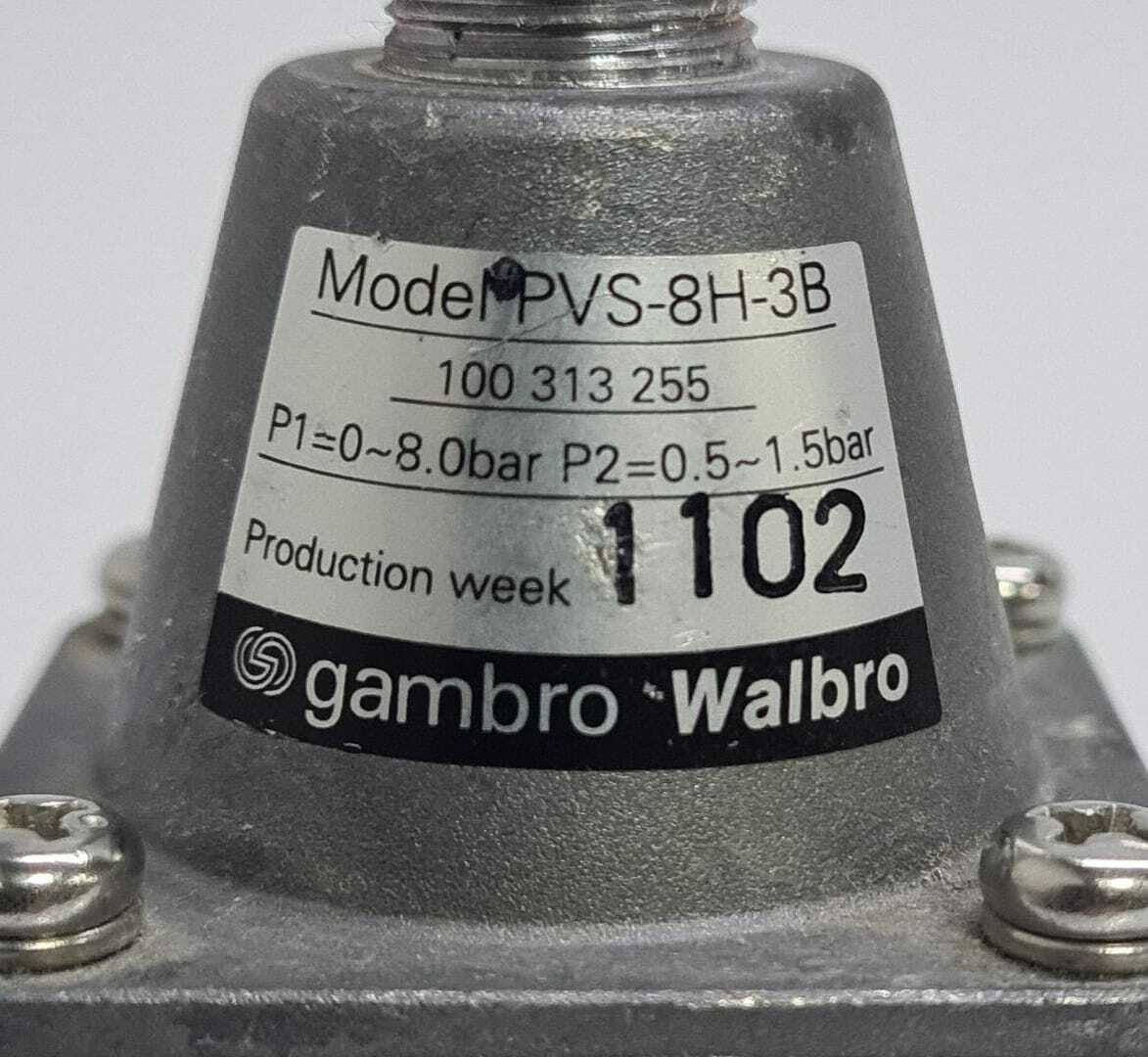 Gambro Walbro Pressure Reducing Valve PVS-8H-3B Quick Connector 100 313 255