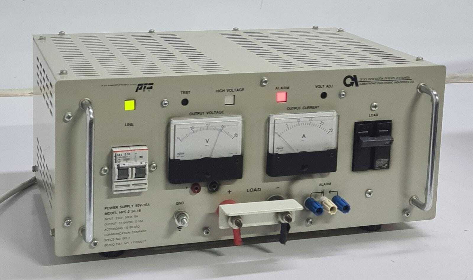 GAMATRONIC ELECTRONIC HPS-2 50-16 POWER SUPPLY 50V-16A / BEZEQ 17103221