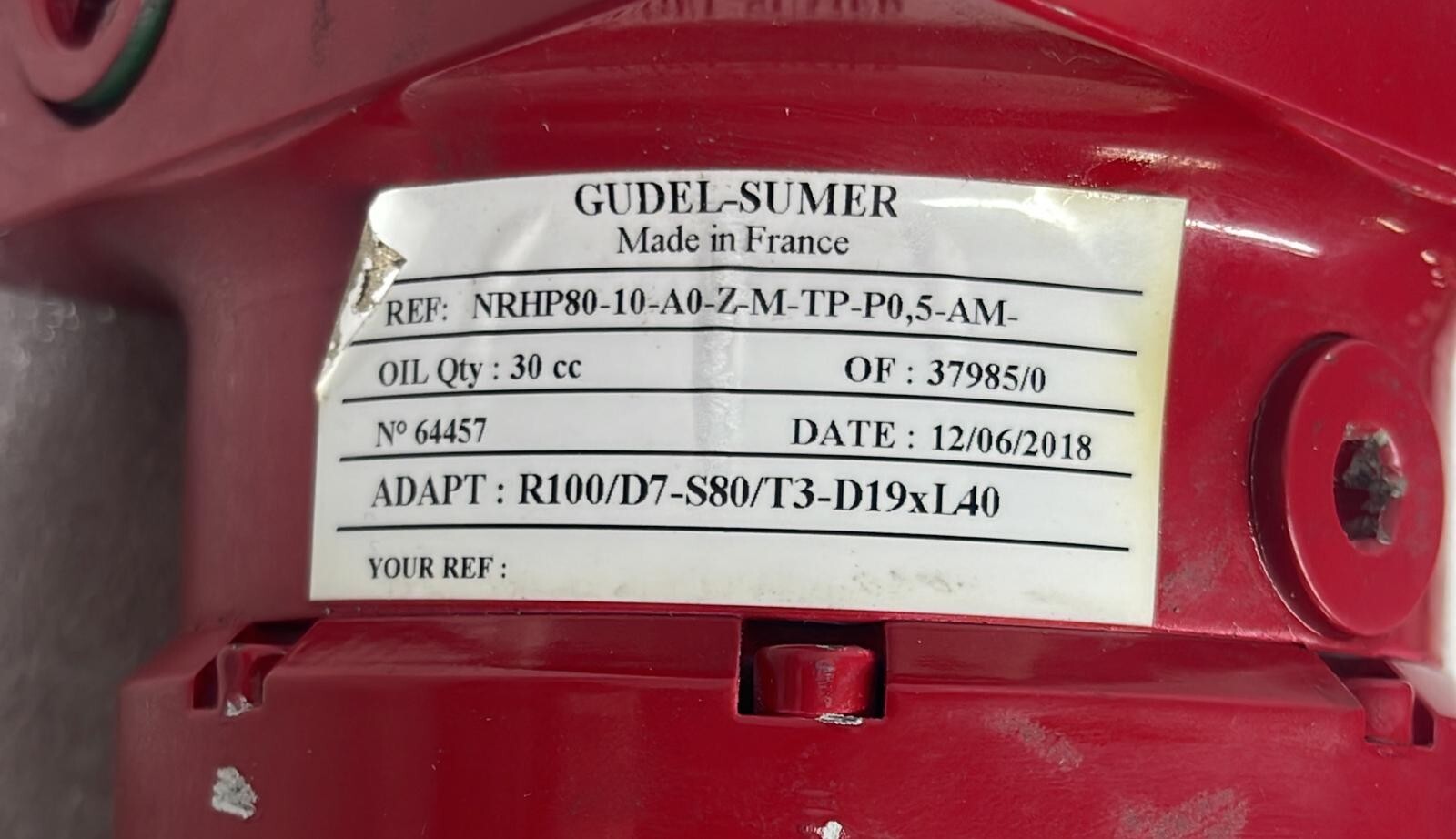 GUDEL SUMER 64457 Gear Unit NRHP80