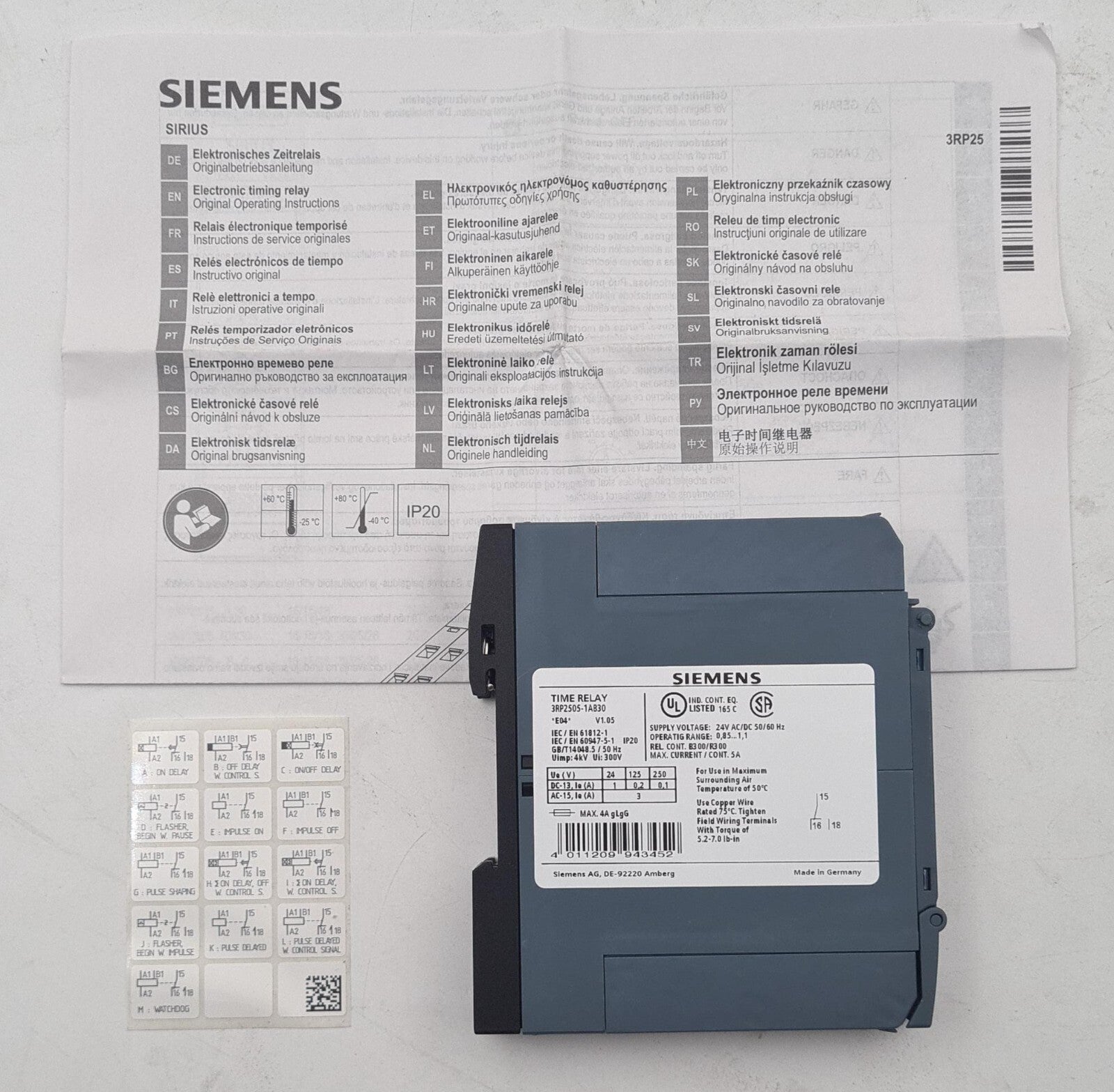 NEW - SIEMENS TIME RELAY 3RP2505-1AB30 V1.05