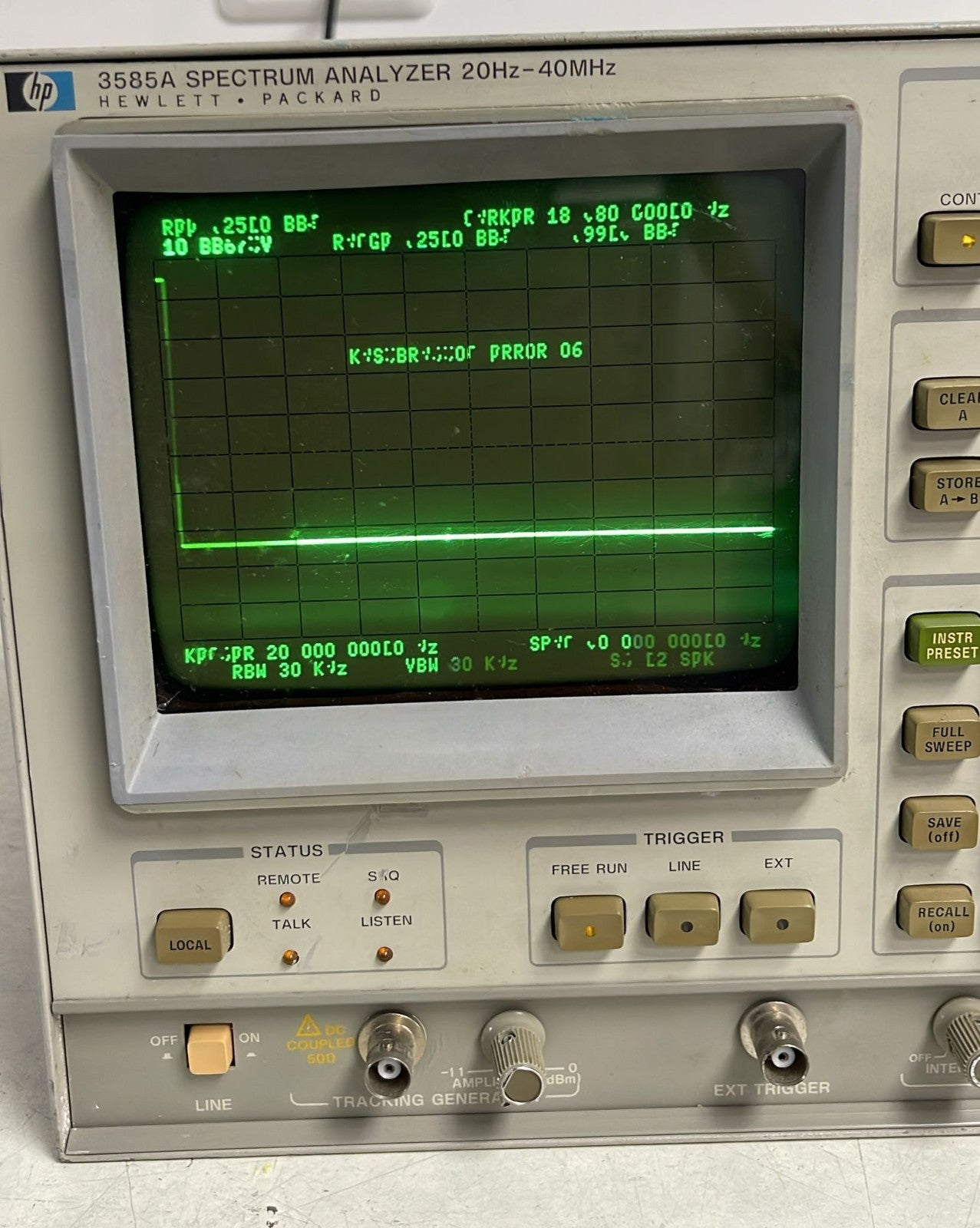 HP / Agilent 3585A Spectrum Analyzer 20Hz-40MHz **AS IS