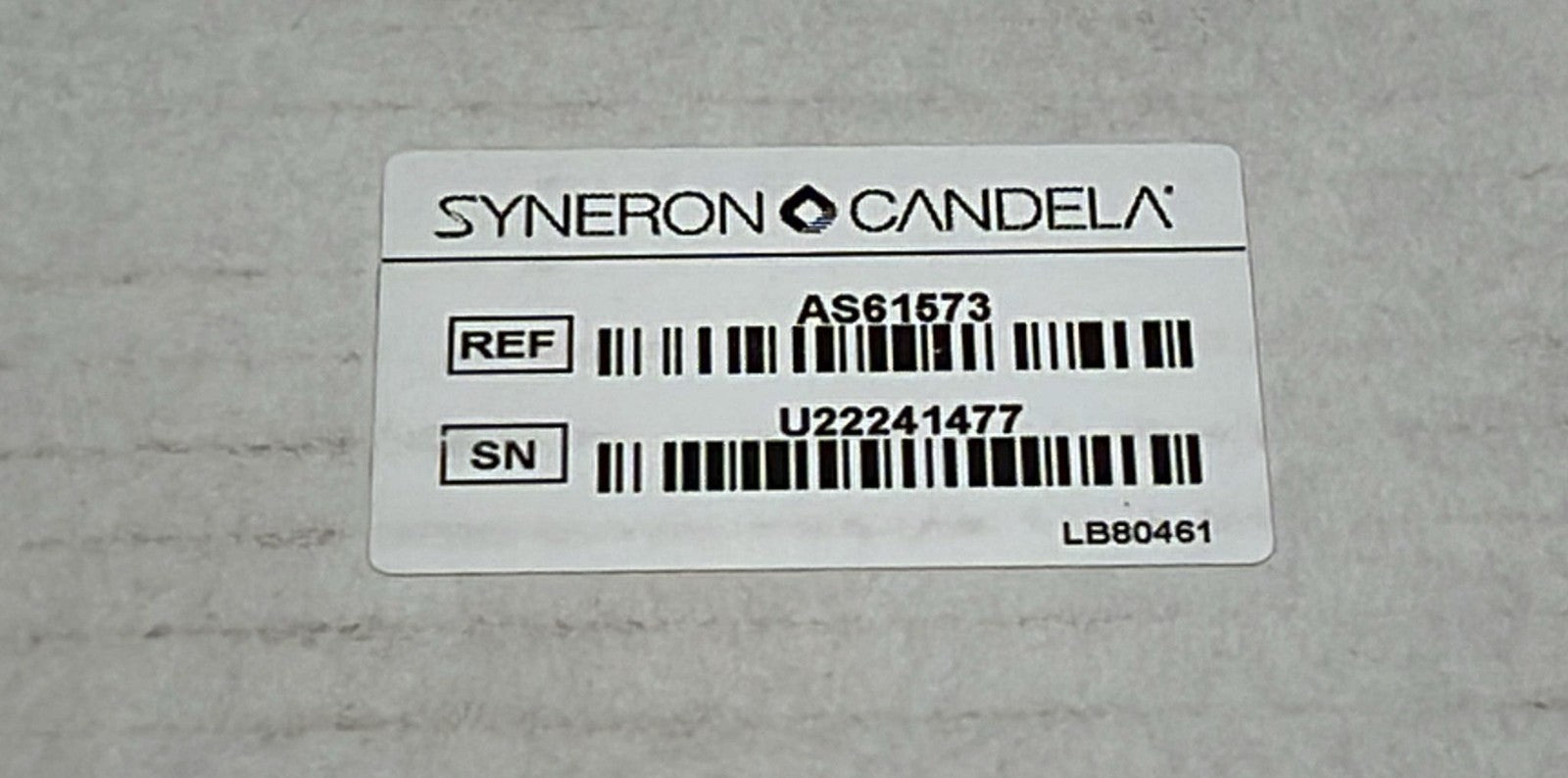 Syneron Candela AS61573 PCB label close-up