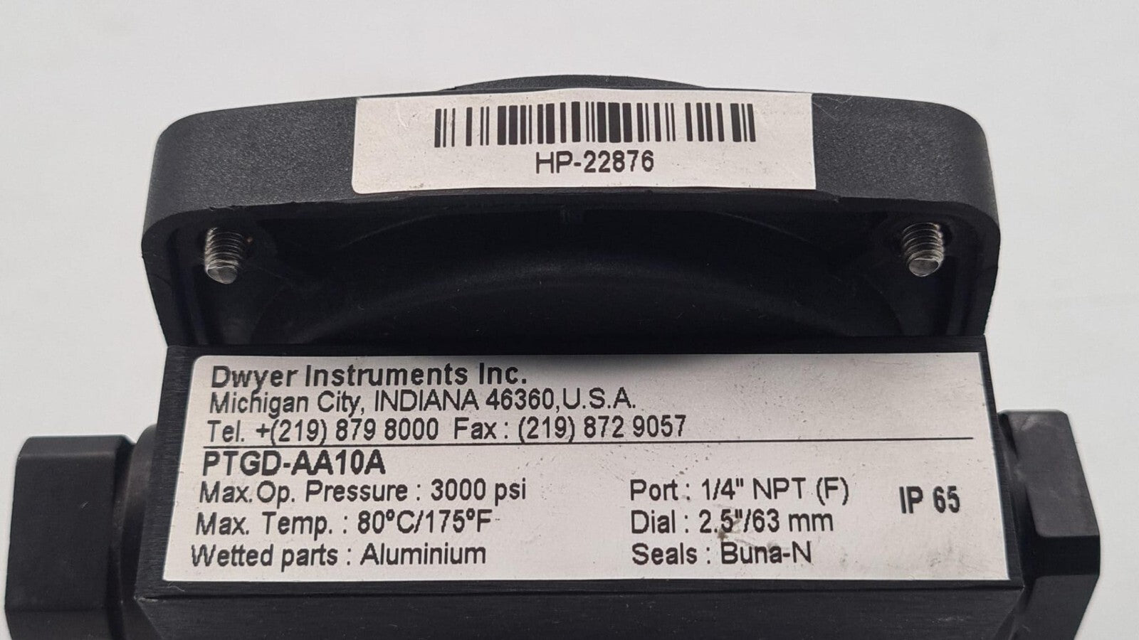 DWYER PTGD-AA10A DIFFERENTIAL PISTON GAUGE IN-LINE CONNECTIONS 0-80 PSI