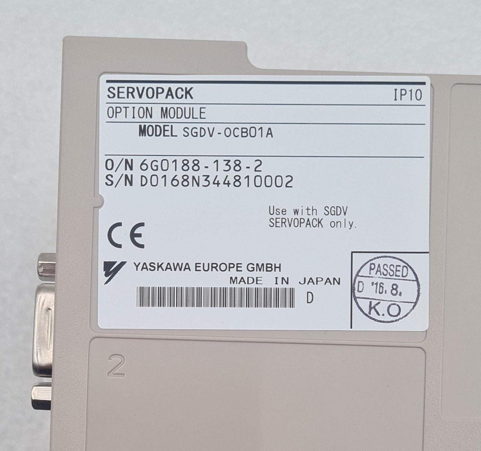 Yaskawa Servopack SGDV-120AE1A008000 200V AC servo drive with front control panel and industrial connectors