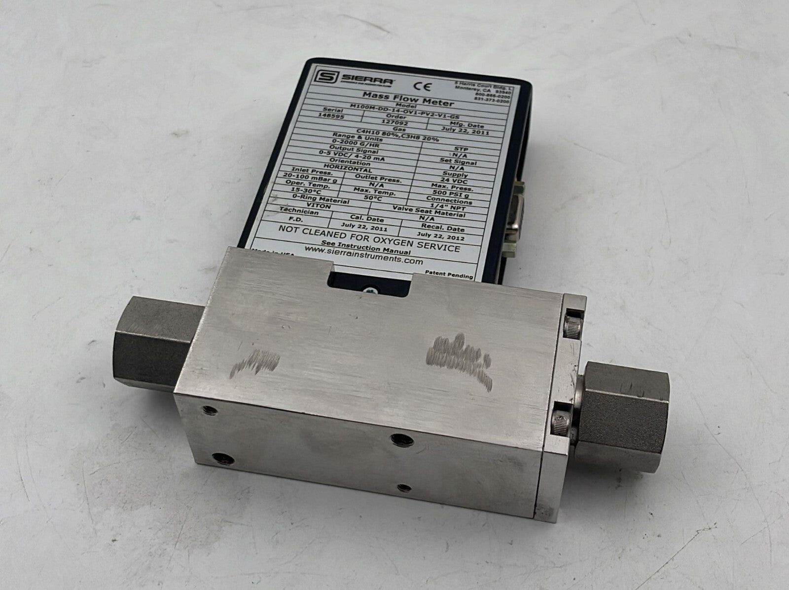 SIERRA M100M-DD-14-OV1-PV2-V1-GS MASS FLOW METER **AS IS