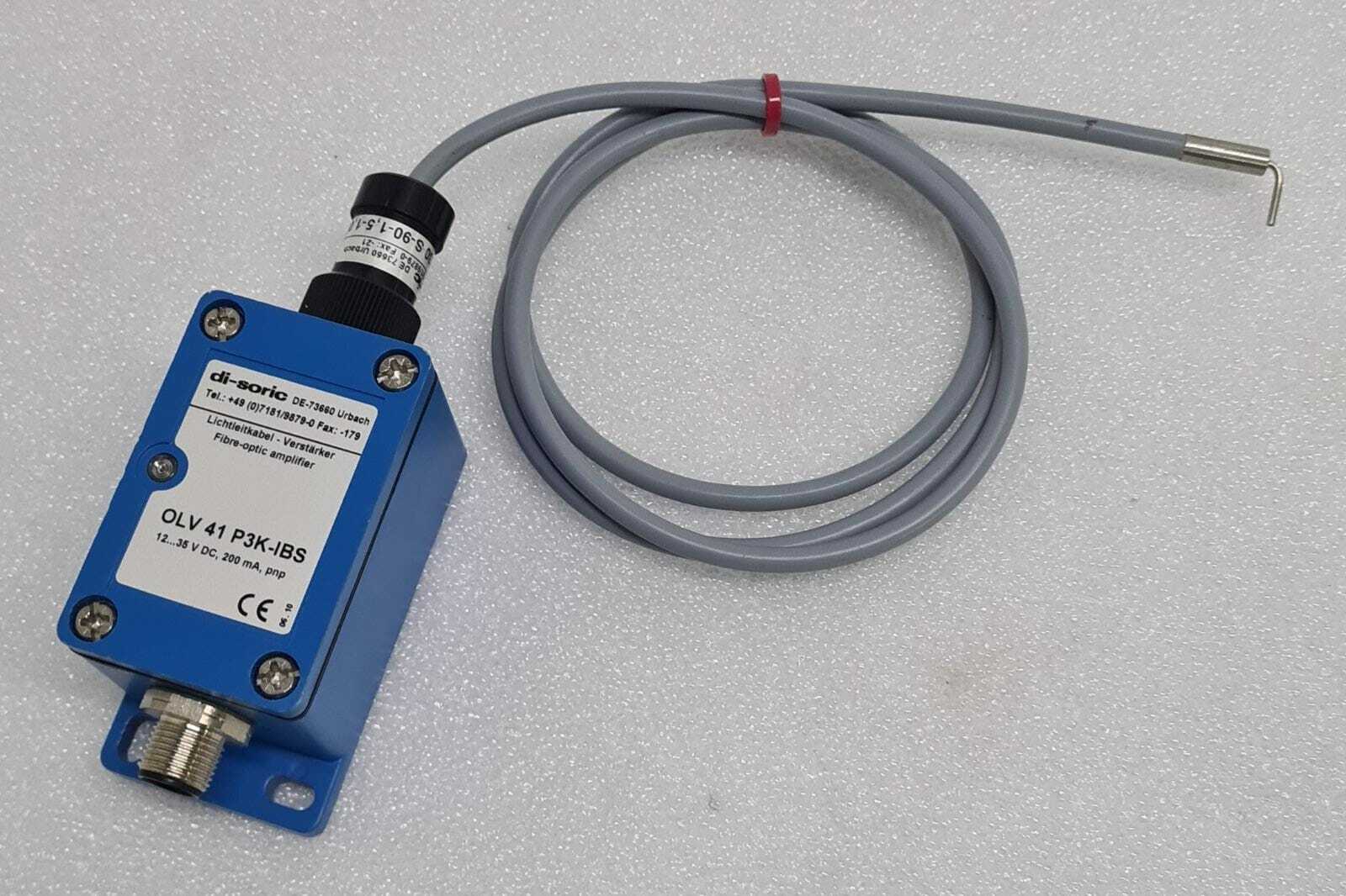 di-soric OLV 41 P3K-IBS AMPLIFIER W/ WRB 130 S-90-1,5-1,0 FIBER OPTIC