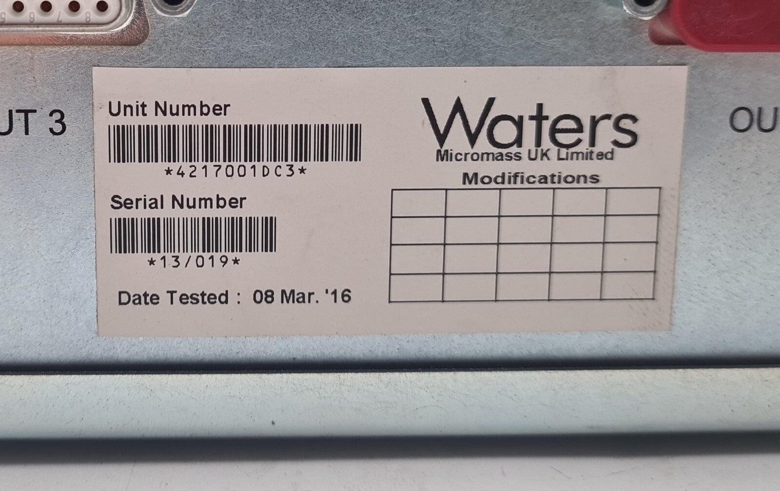 Waters Alliance Micromass Analyser TWIG Unit MA4162 HV Source for Q-Tof Premier