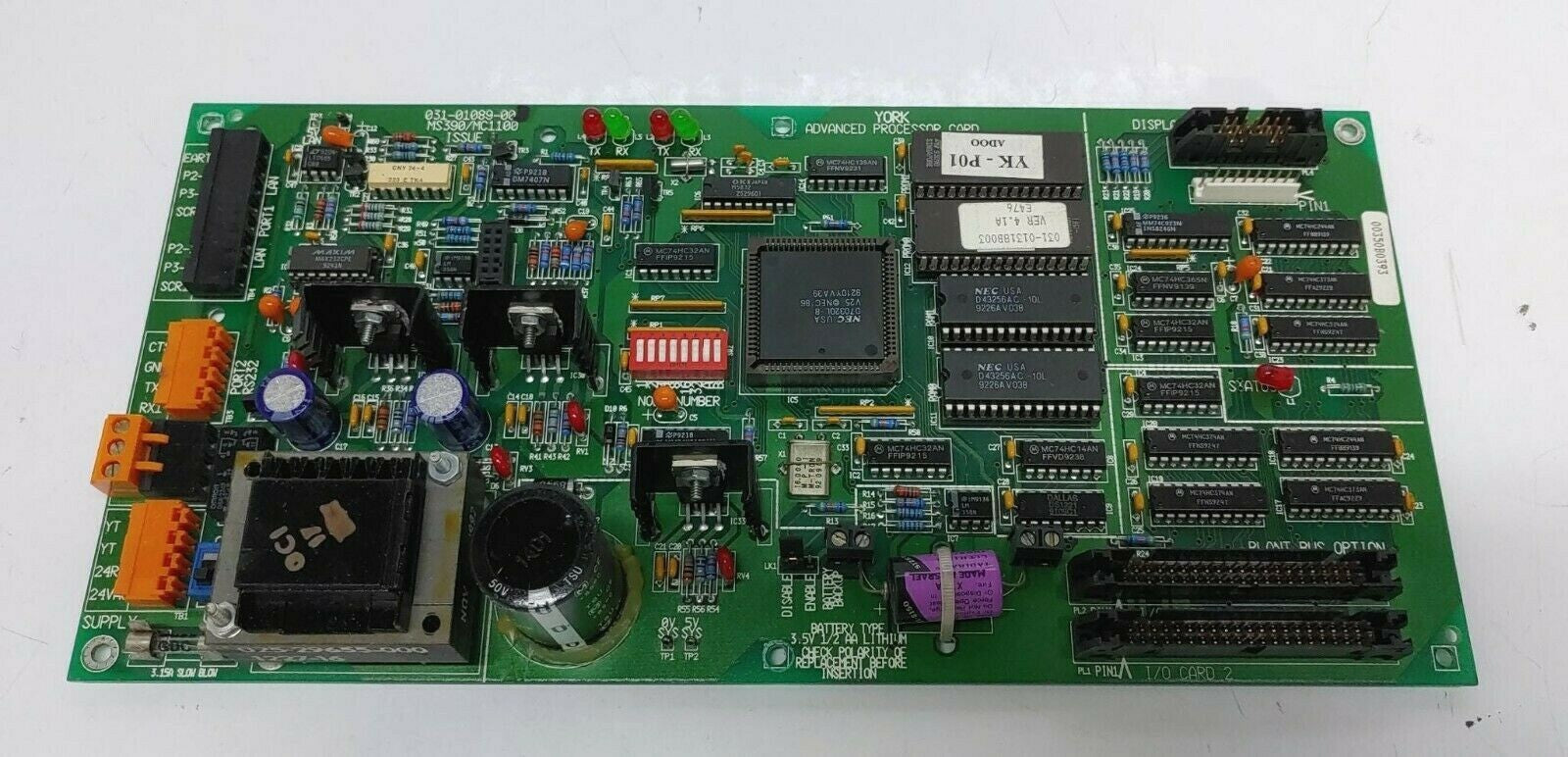 YORK ADVANCED PROCESSOR CARD MS390/MC1100 issue 4 031-01089-00
