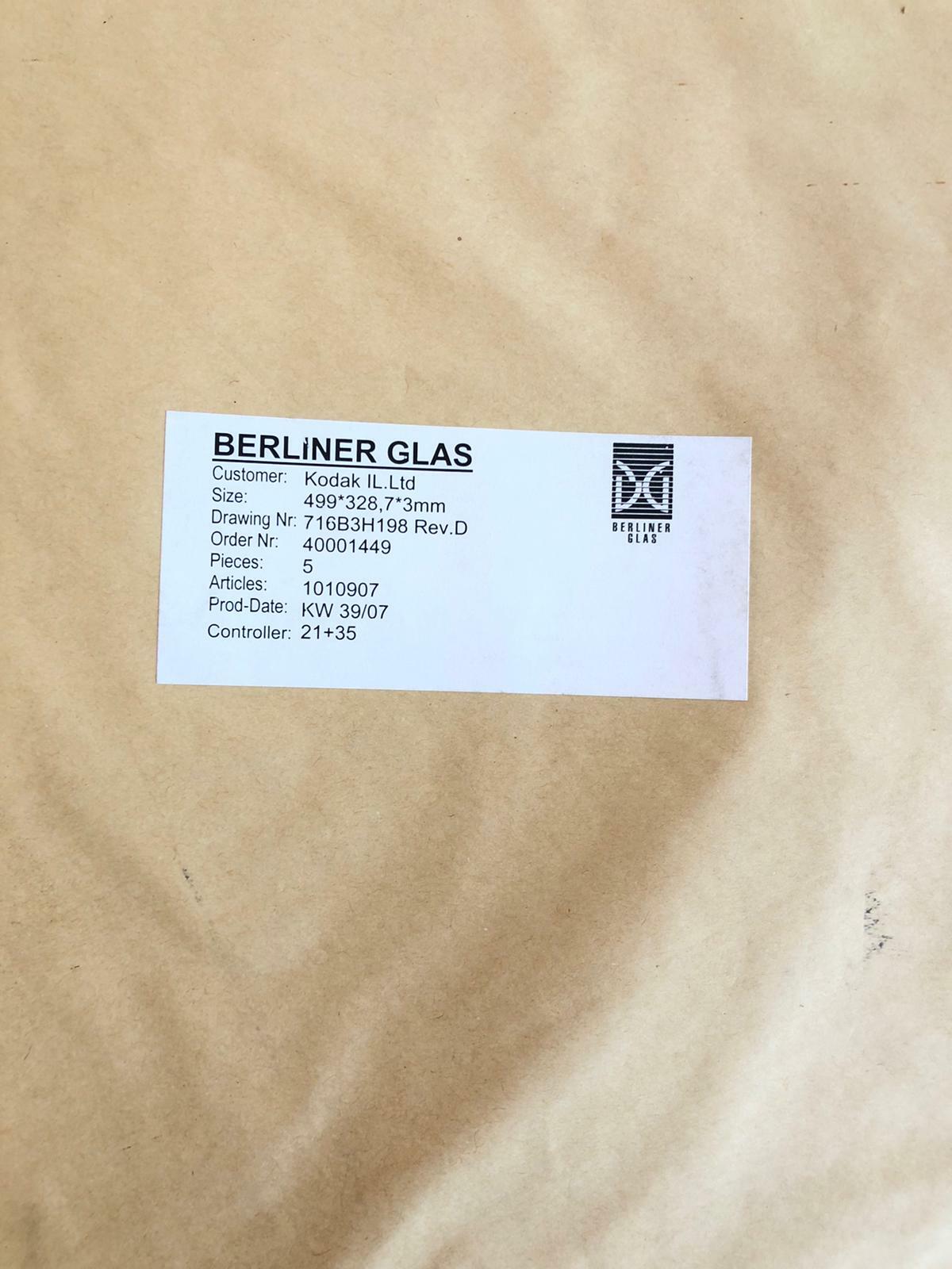 Kodak BERLINER GLAS 499x328x3 716B3H198 Rev.D Art. 1010907 Lot of 5 PrePress