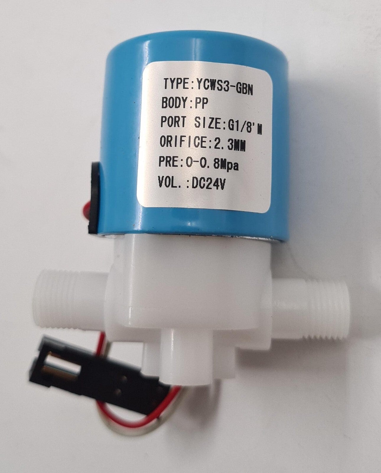 [LOT OF 5] YCWS3-GBN PP G1/8' 2.3MM 0-0.8MPA DC24V Water Inlet Solenoid Valve