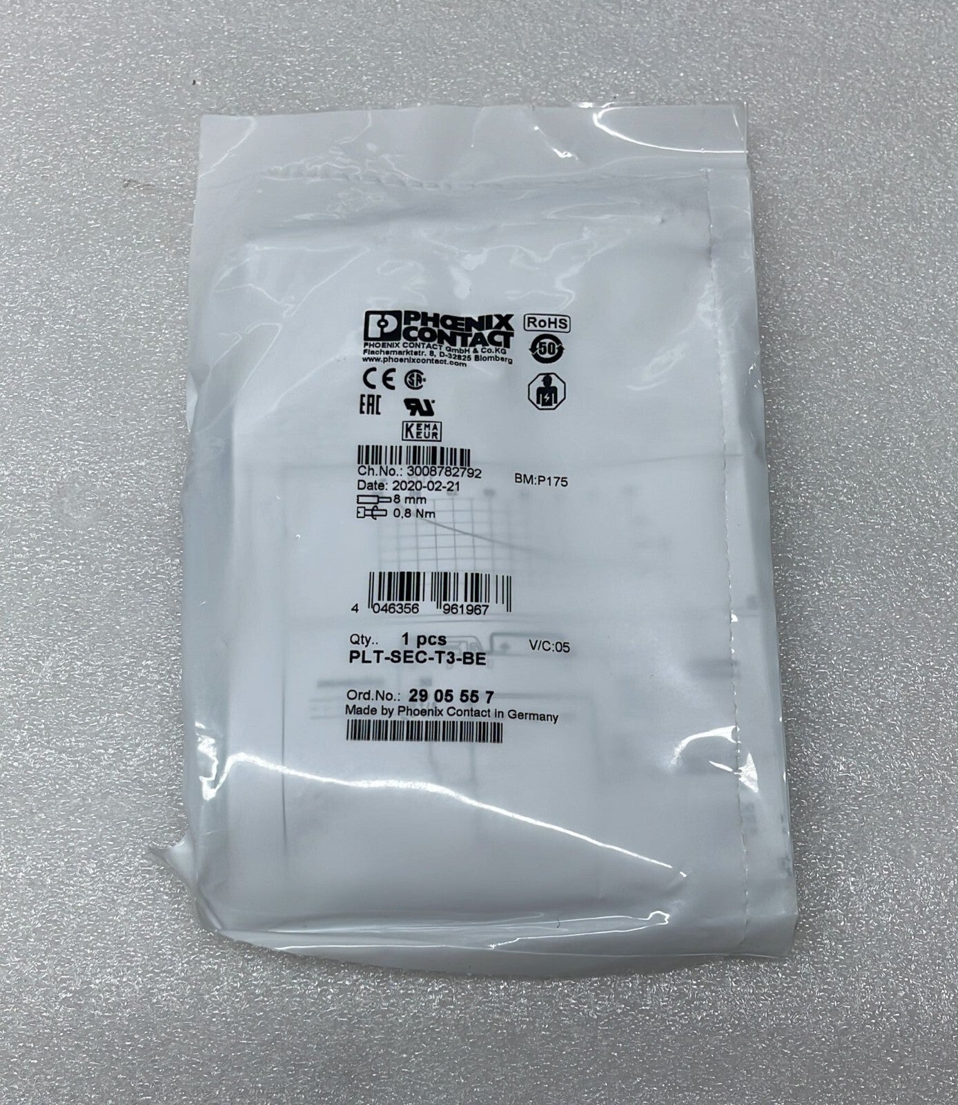 *NEW SEALED* PHOENIX CONTACT PLUGTRAB PLT-SEC-T3-BE 2905557 Surge Protection