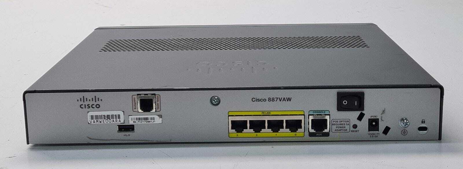 Cisco 800 Series 887VAW C887VA-W-E-K9 V01 Advanced IP Services WLAN Router