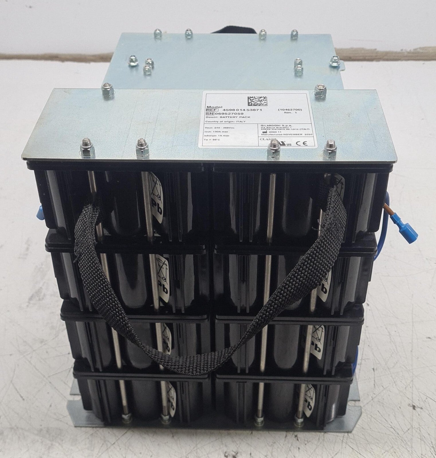 Gilardoni 322V battery pack complete assembly front view