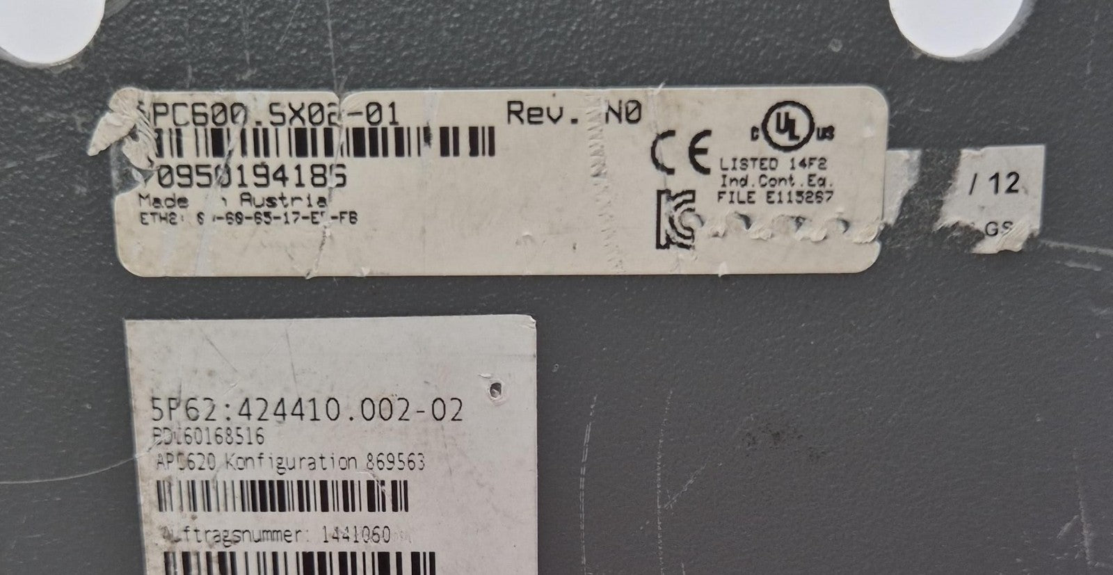 B&R Automation PC 5PC600.SX02-01 5P62 424410.002-02 Industrial Computer