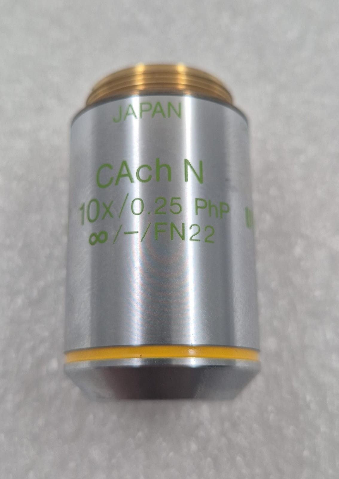 Olympus CAch N 10x/0.25 PhP ∞/- /FN22 Phase Contrast Microscope Objective Lens