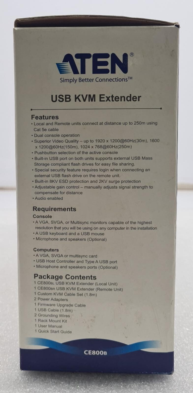 NEW - ATEN ProXime USB KVM Extender CE800B VGA/Audio Dual Console operation Kit