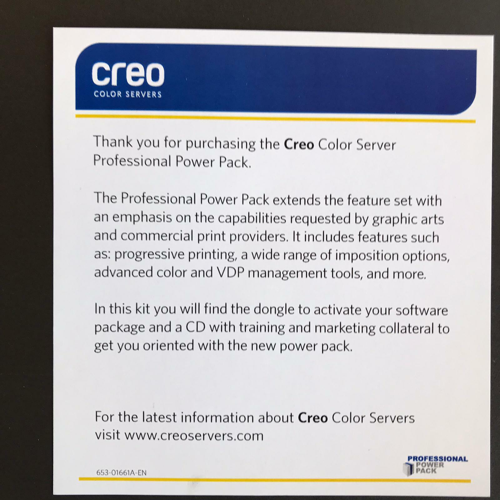 CREO Color Server Software Power Package C-80 Professional Kit USB Dongle HSAP