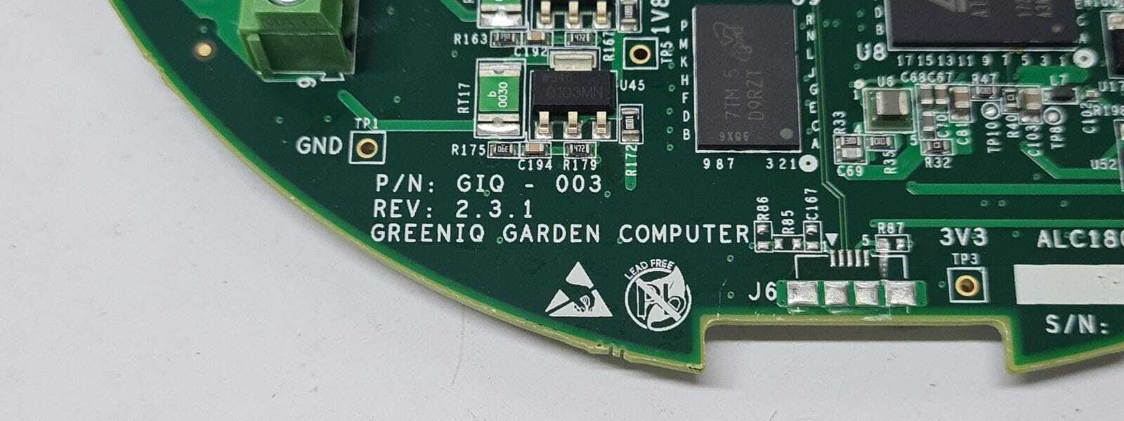 GreenIQ Garden Computer Board GIQ- 003 Rev. 2.3.1 WiFi Irrigation Controller
