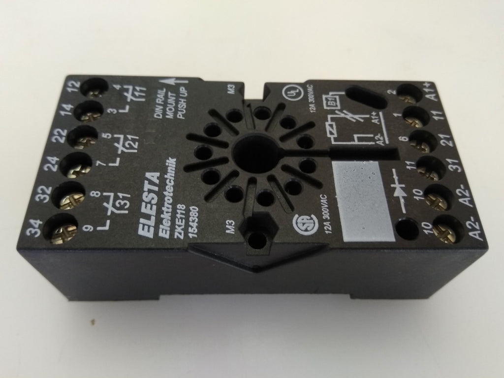 [LOT 3 PCS] Elesta Elektrotechnik ZKE118 154380 Relay Socket 300 Vac 12 A