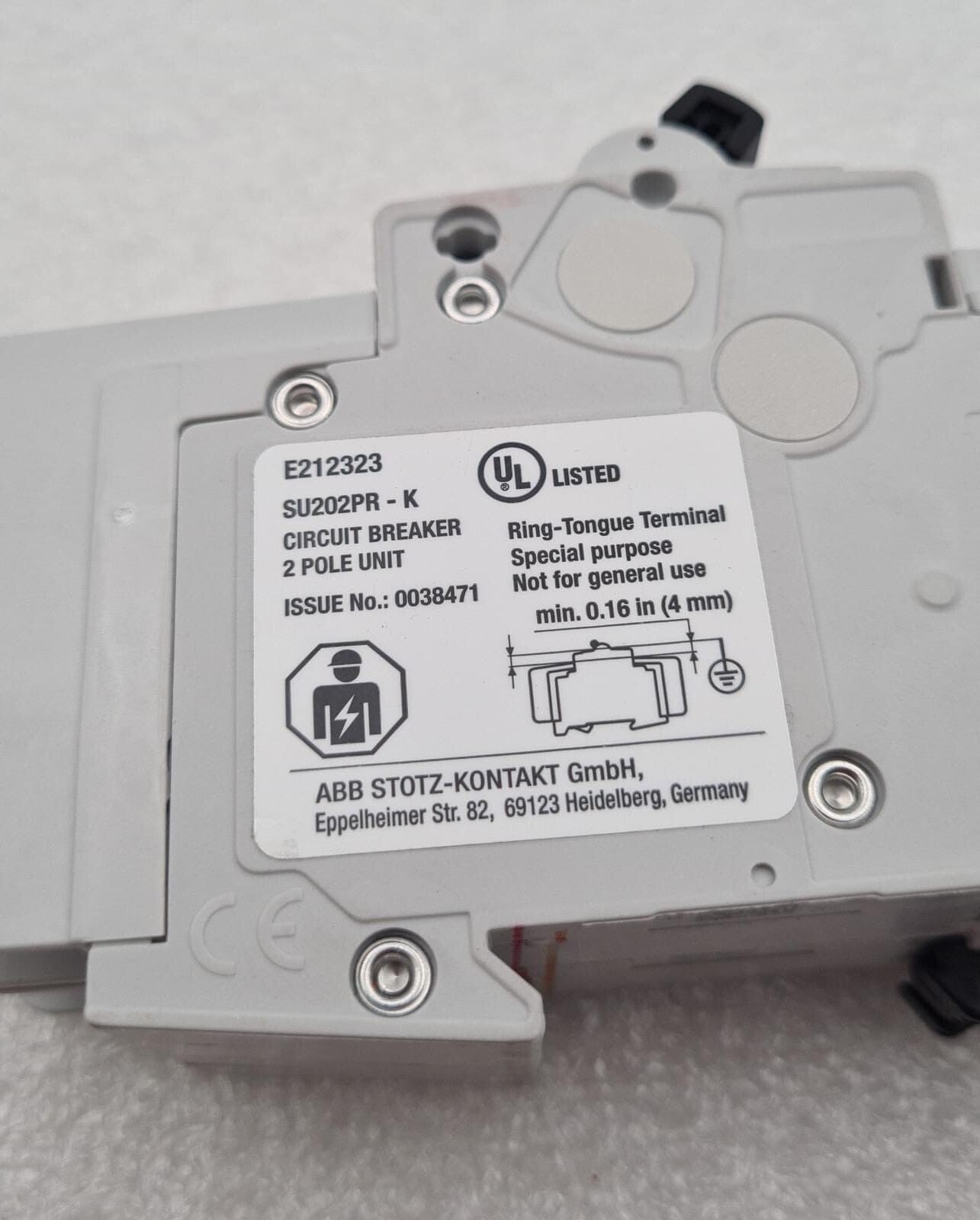 ABB SU202PR-K16A Circuit Breaker 2CDS 272 327 R0467 2X16A