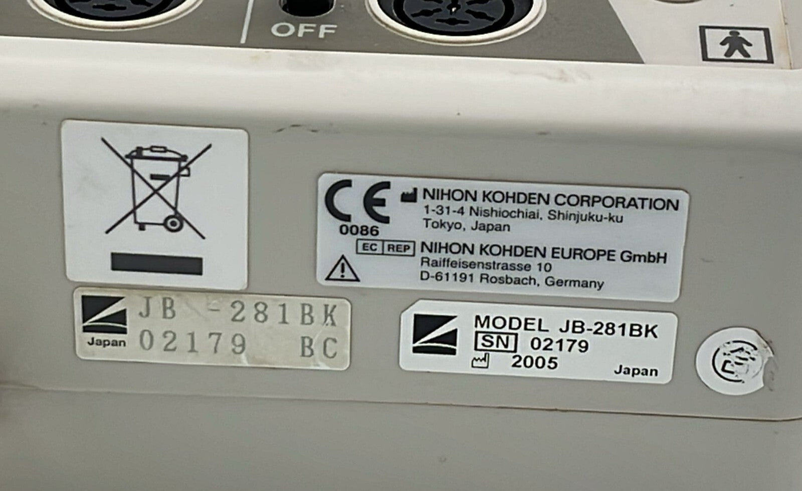 NIHON KOHDEN Neuropack JB-281BK Control Box **AS IS