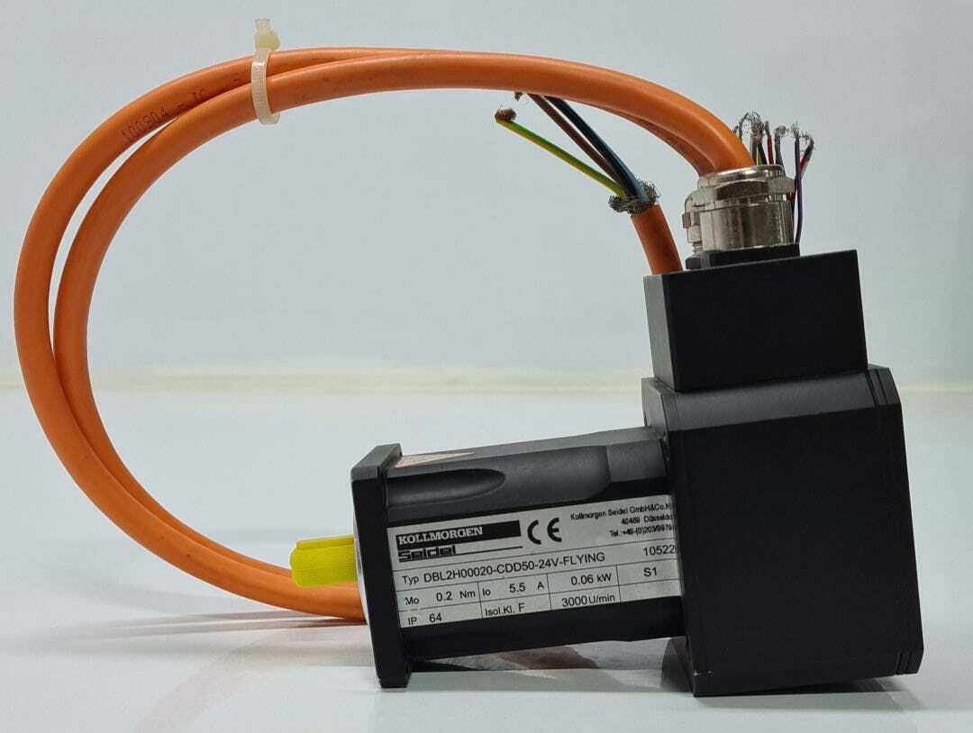 KOLLMORGEN SEIDEL SERVO MOTOR DBL2H00020-CDD50-24V-FLYING 5.5A 0.06 kW