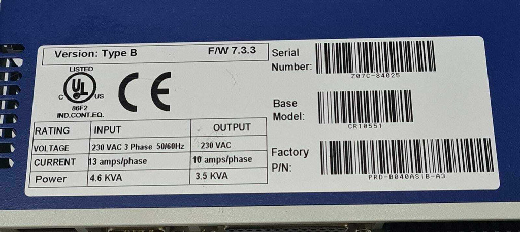Kollmorgen Servostar cd CR10551 PRD-B040ASIB-A3 Servo Controller