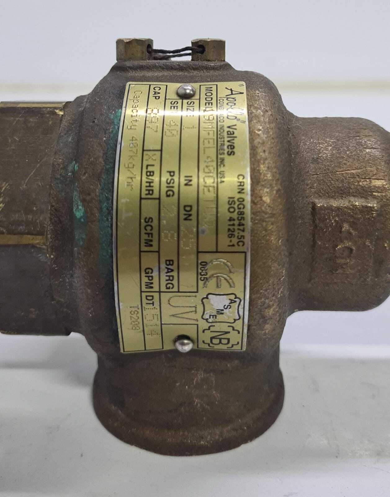 Apollo Steam Safety Valve 19MFEL40CETUQ 40 psi 2.8 BARG 407kg/hr SIZE 1