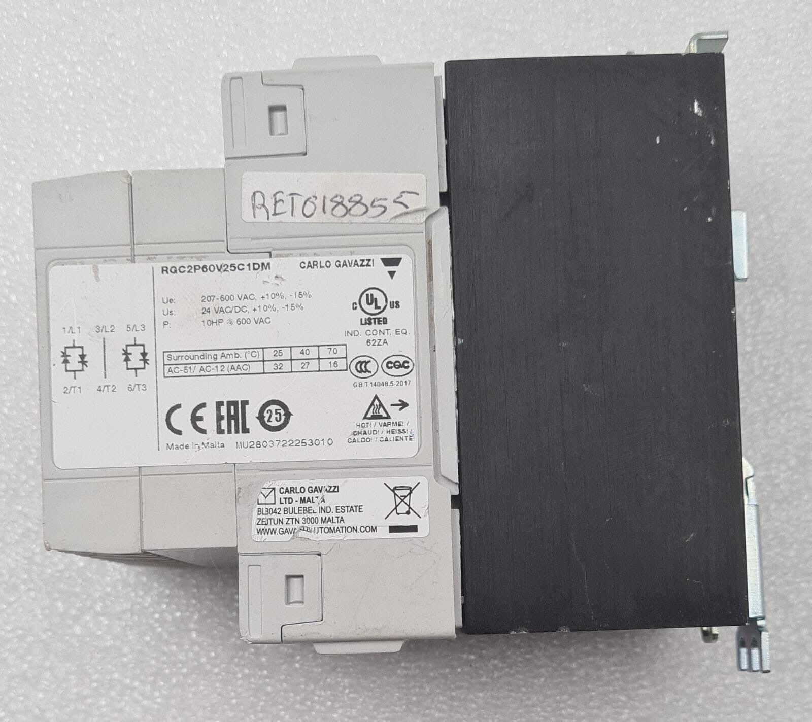 CARLO GAVAZZI RGC2P60V25C1DM RG Relay Solid State Controller