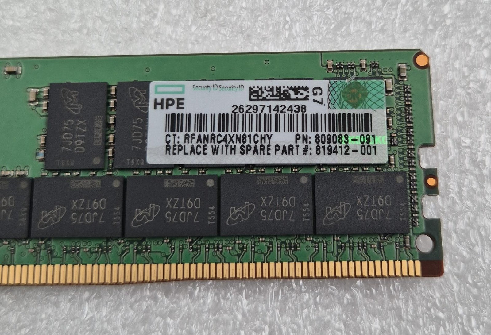 [LOT 4 PCS] MICRON 32GB 2RX4 PC4-2400T MTA36ASF4G72PZ-2G3D1SI Memory RAM -HPE