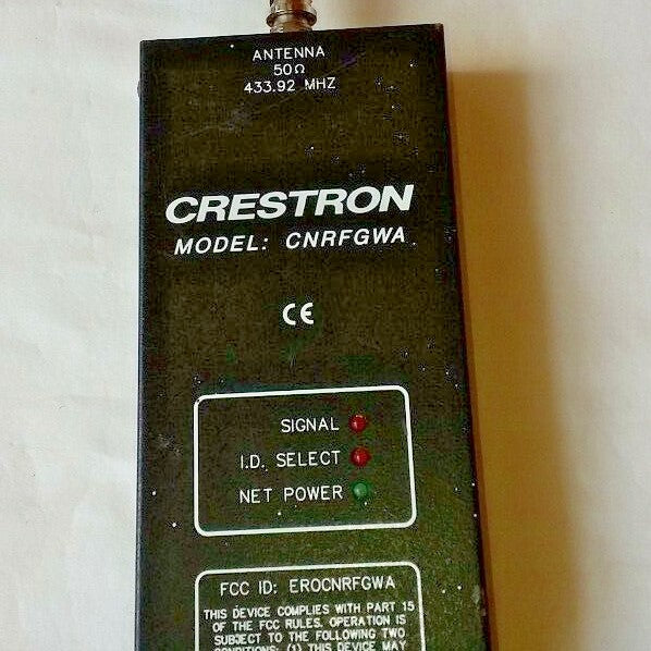 Crestron Electronics Model Cnrfgwa Antenna 433.92 Mhz Fcc Id Erocnrfgwa
