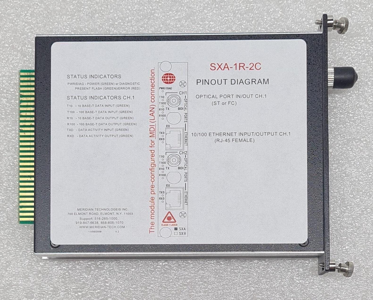 Meridian Technologies SXA-1R-2C/ST Fiber-Optic Transmission