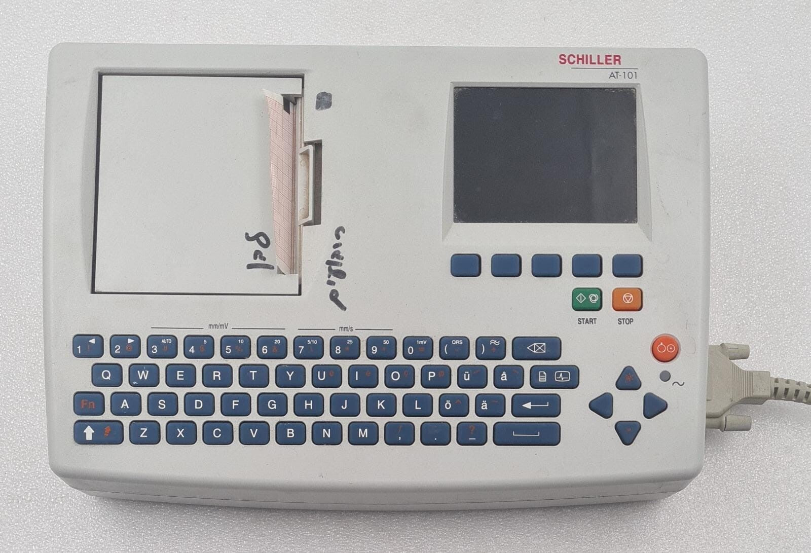 Schiller AT-101 interpretative ECG system front display view