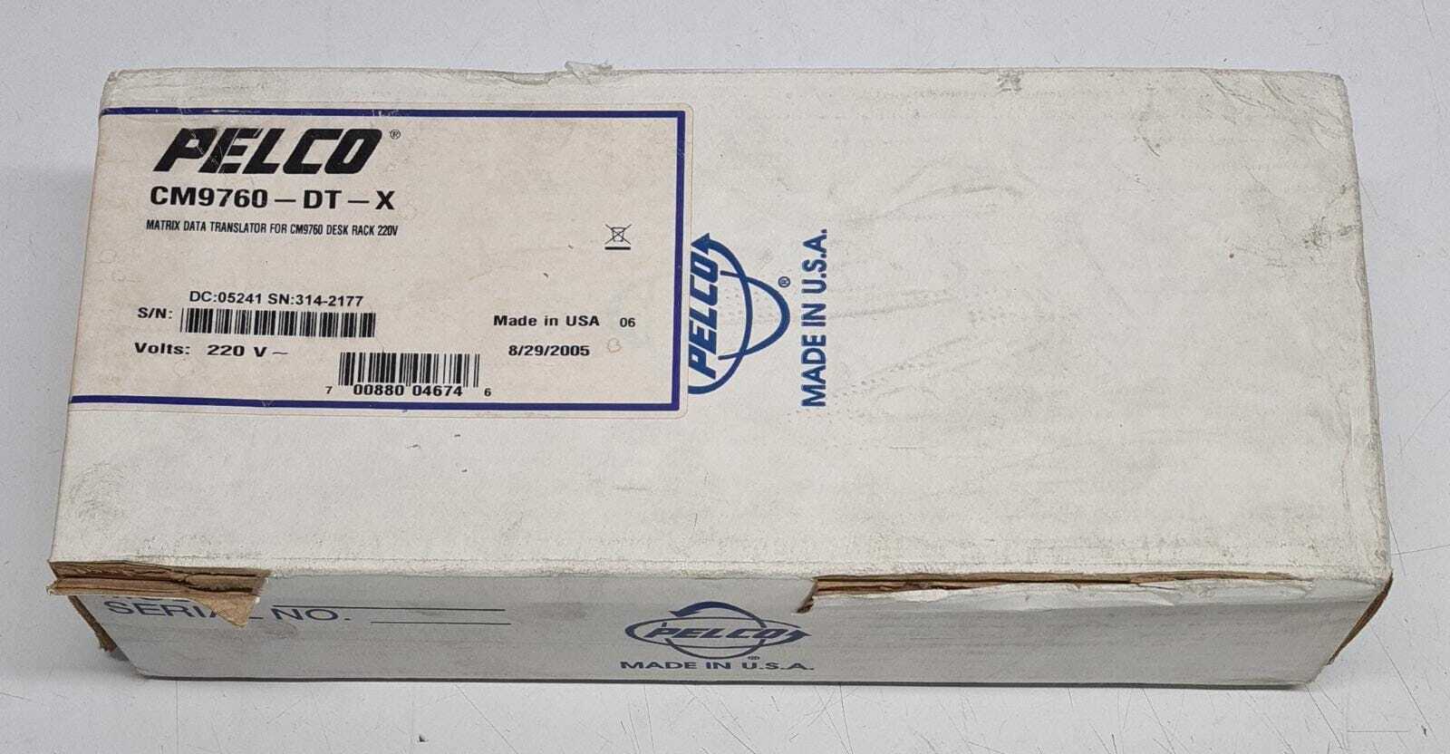 NEW - PELCO CM9760-DT-X MATRIX DATA TRANSLATOR CM9760 DESK RACK 220V CM9760