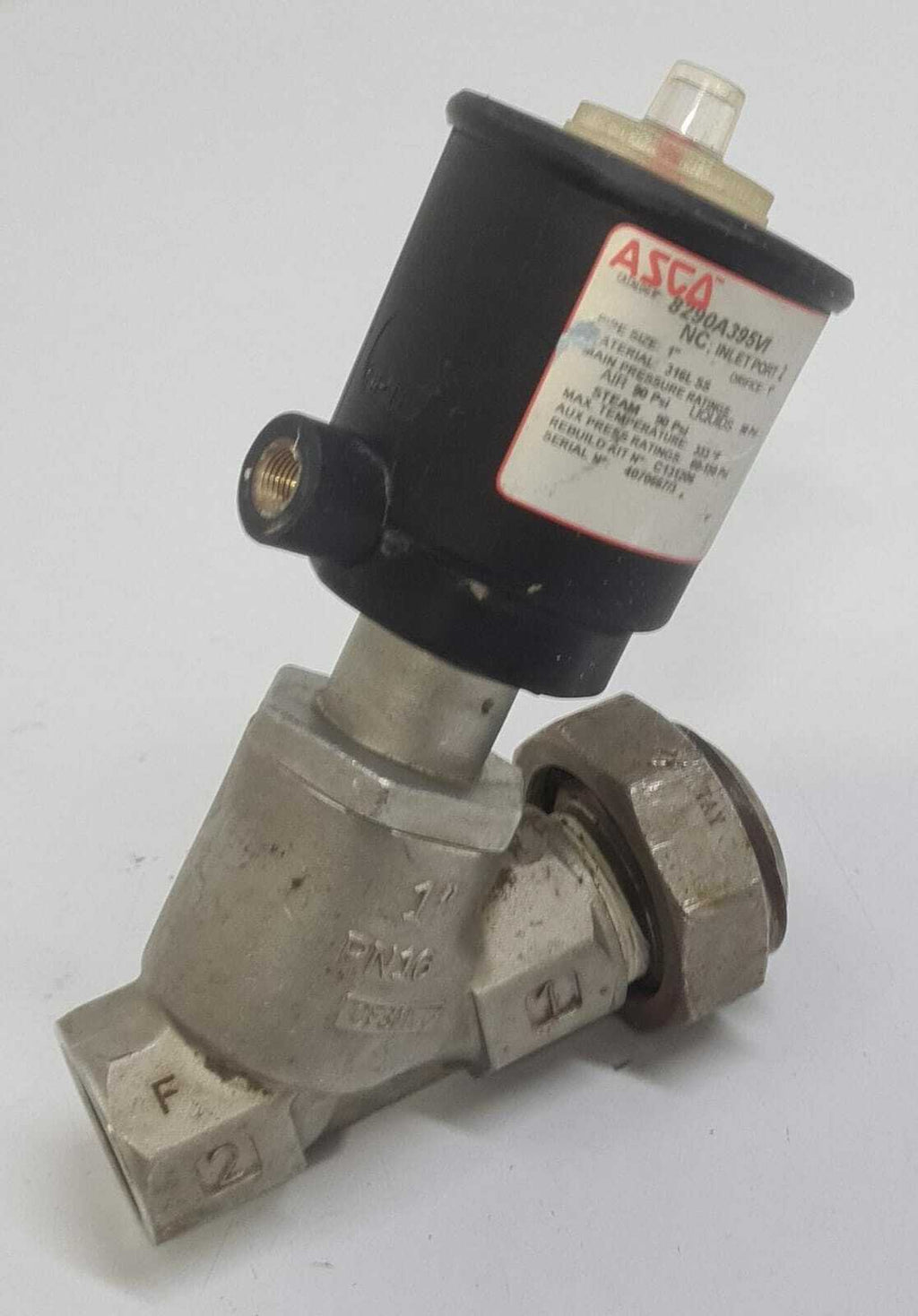 ASCO 8290 8290A395 NC INLET PORT 2 ANGLE BODY PISTON VALVE 90 Psi C131206 1