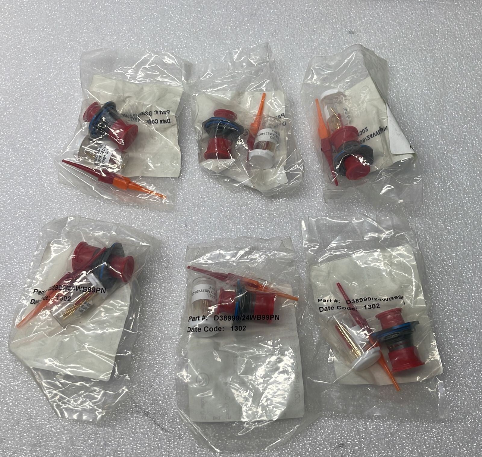 [LOT OF 6] Amphenol D38999/24WB99PN MIL SPEC Connector