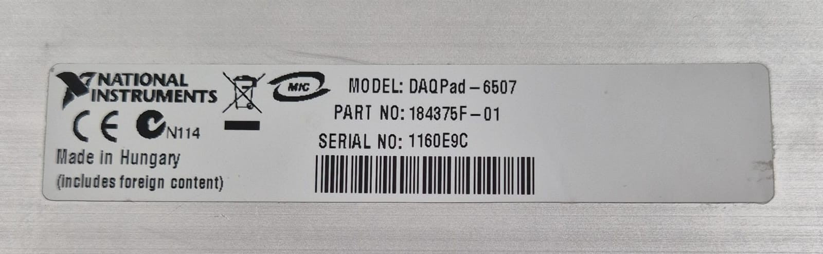 NATIONAL INSTRUMENTS DAQPad-6507 96-bit Digital I/O for USB PLC Module