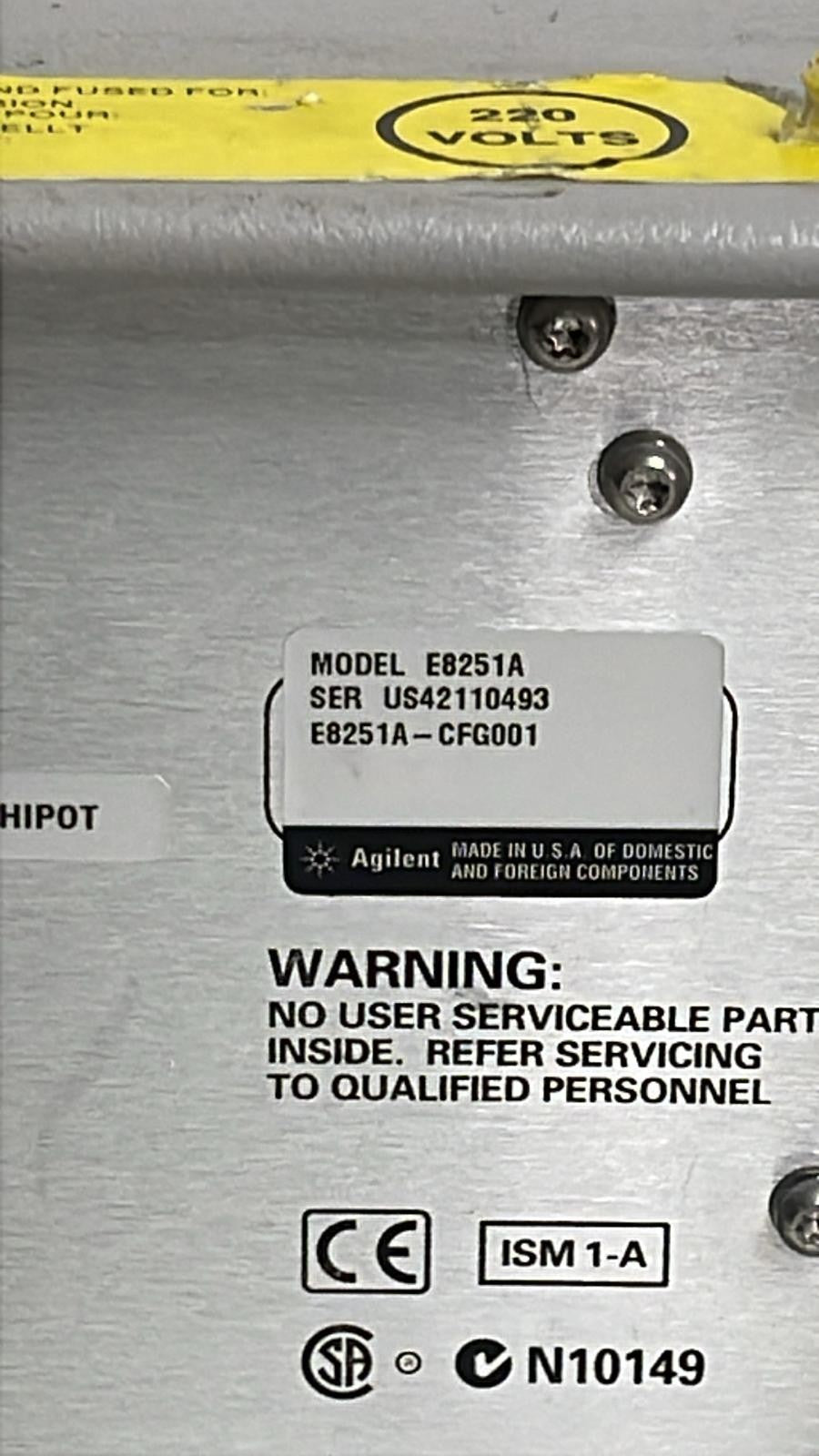 Agilent E8251A PSG-A Series Signal Generator 2510kHz - 20GHz **AS IS