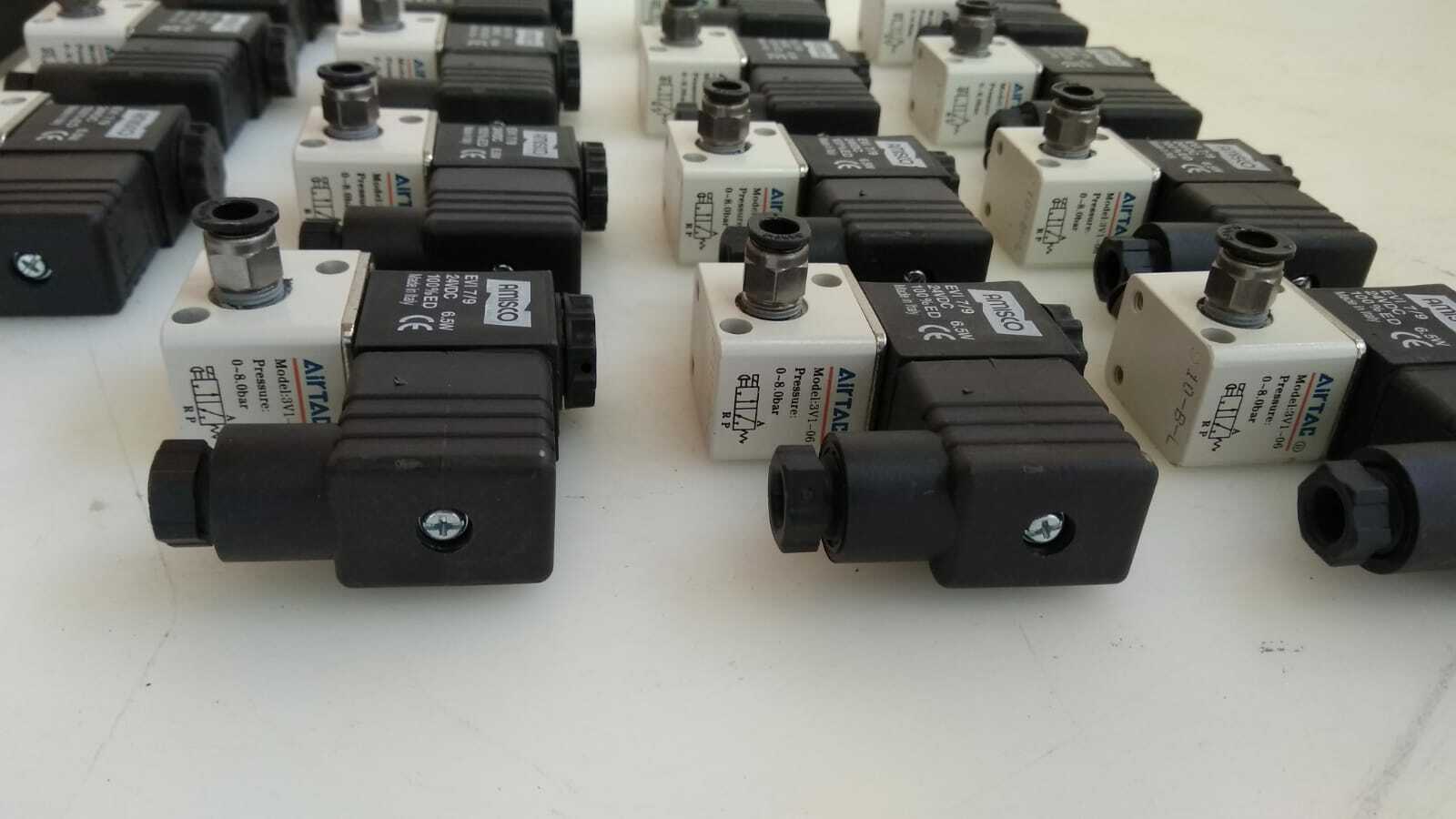 [LOT OF 3] Airtac 3V1-06 2-Way Solenoid Valve Air Pneumatic W/ AMISCO EVI 7/9