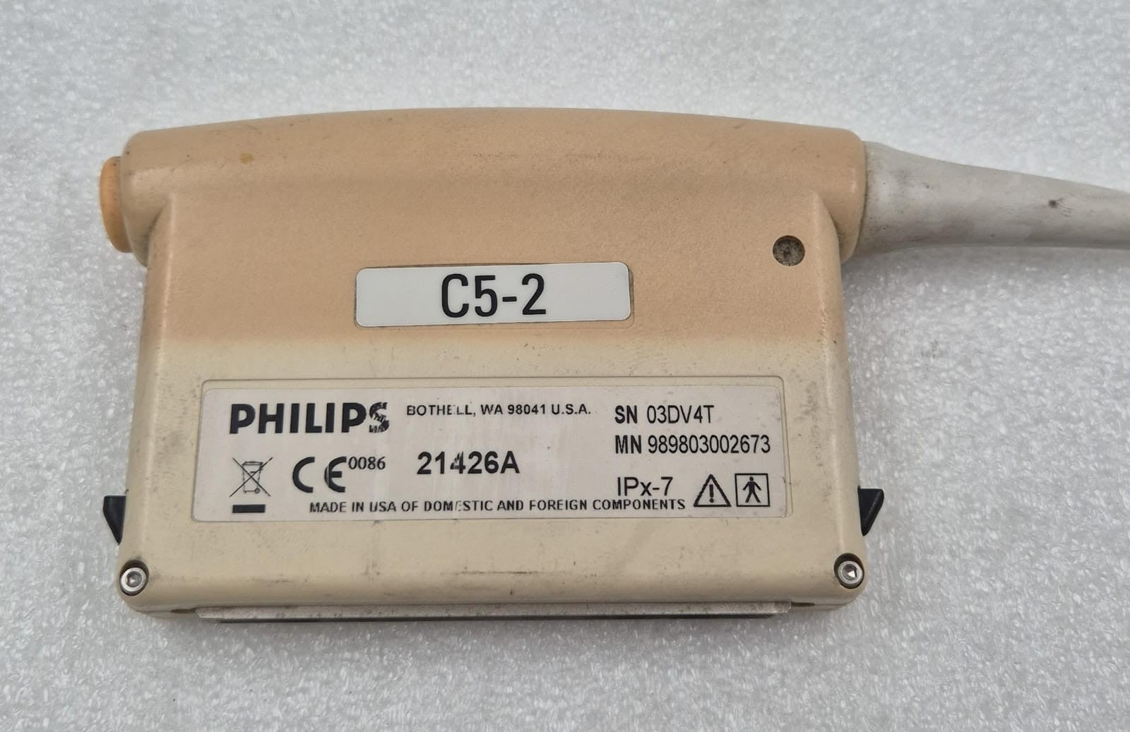 Philips C5-2 Curved Array Ultrasound Transducer Probe 453561173202 *AS-IS*