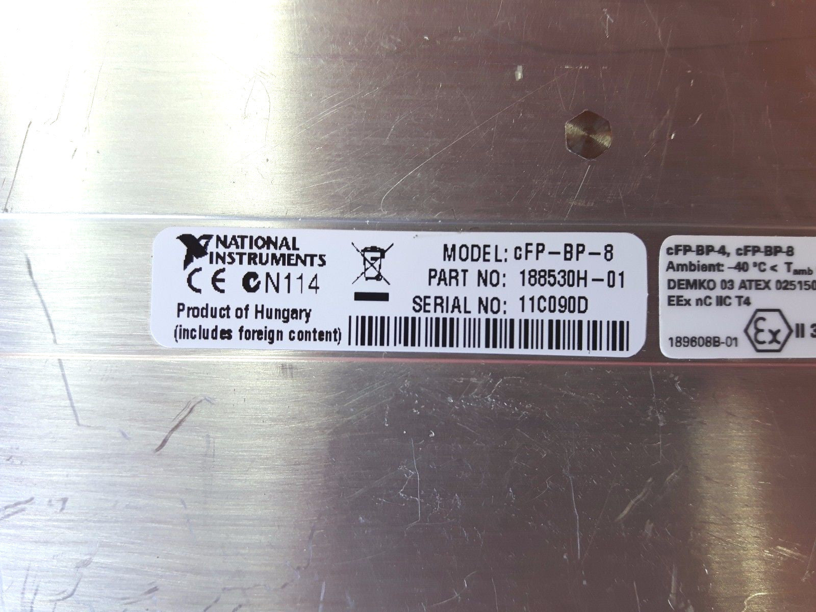 National Instruments cFP-BP-8 188530H-01 Compact Field Point 8-Slot Backplane