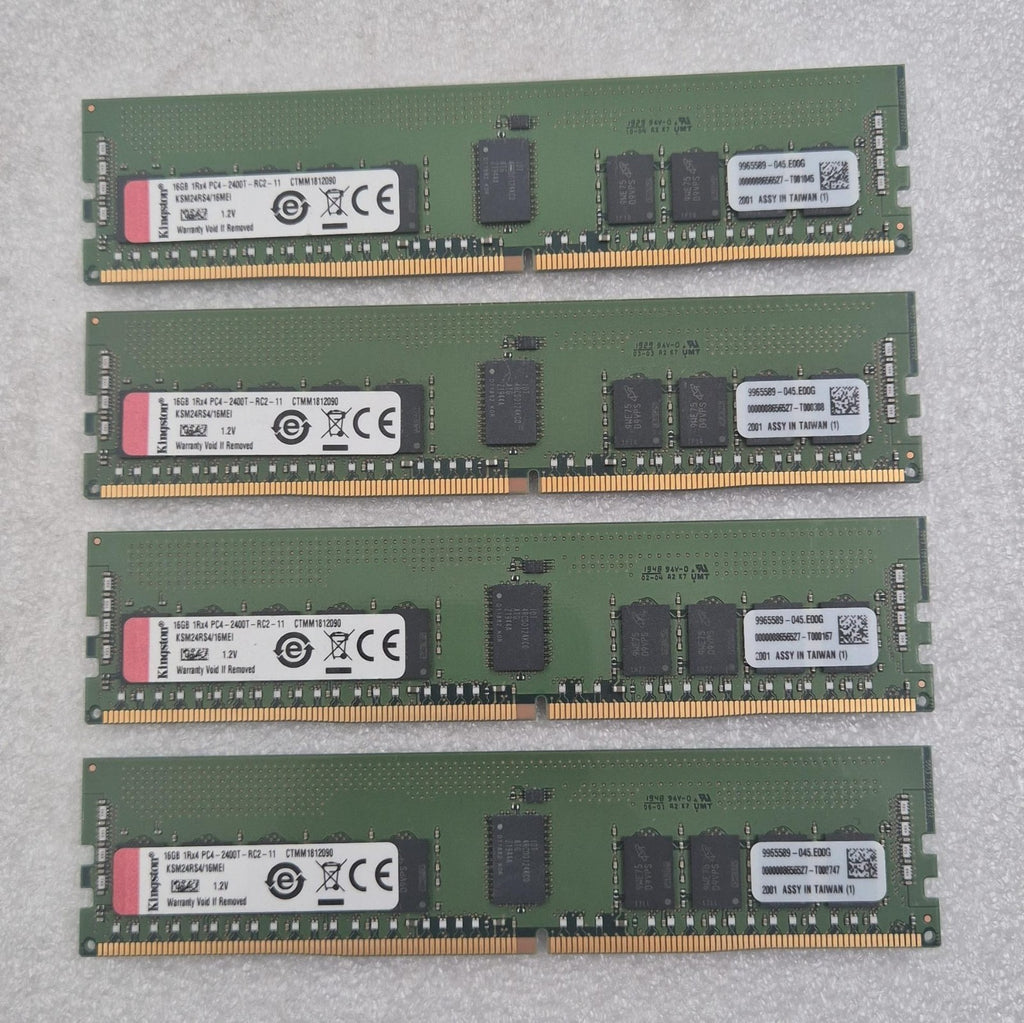 [LOT 4 PCS] KINGSTON KSM24RS4/16MEI 16GB 1Rx4 DDR4 PC4-2400T SERVER MEMORY RAM