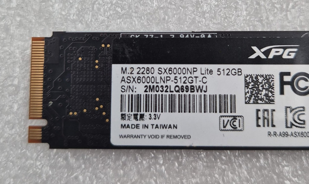 [LOT 4 PCS] ADATA XPG M.2 2280 SX6000NP Lite 512GB Solid State Drive