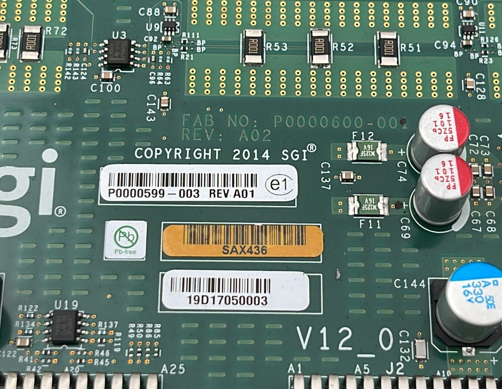 SGI P0000599-003 HPE PCA UV300 Power Board P0000600-001