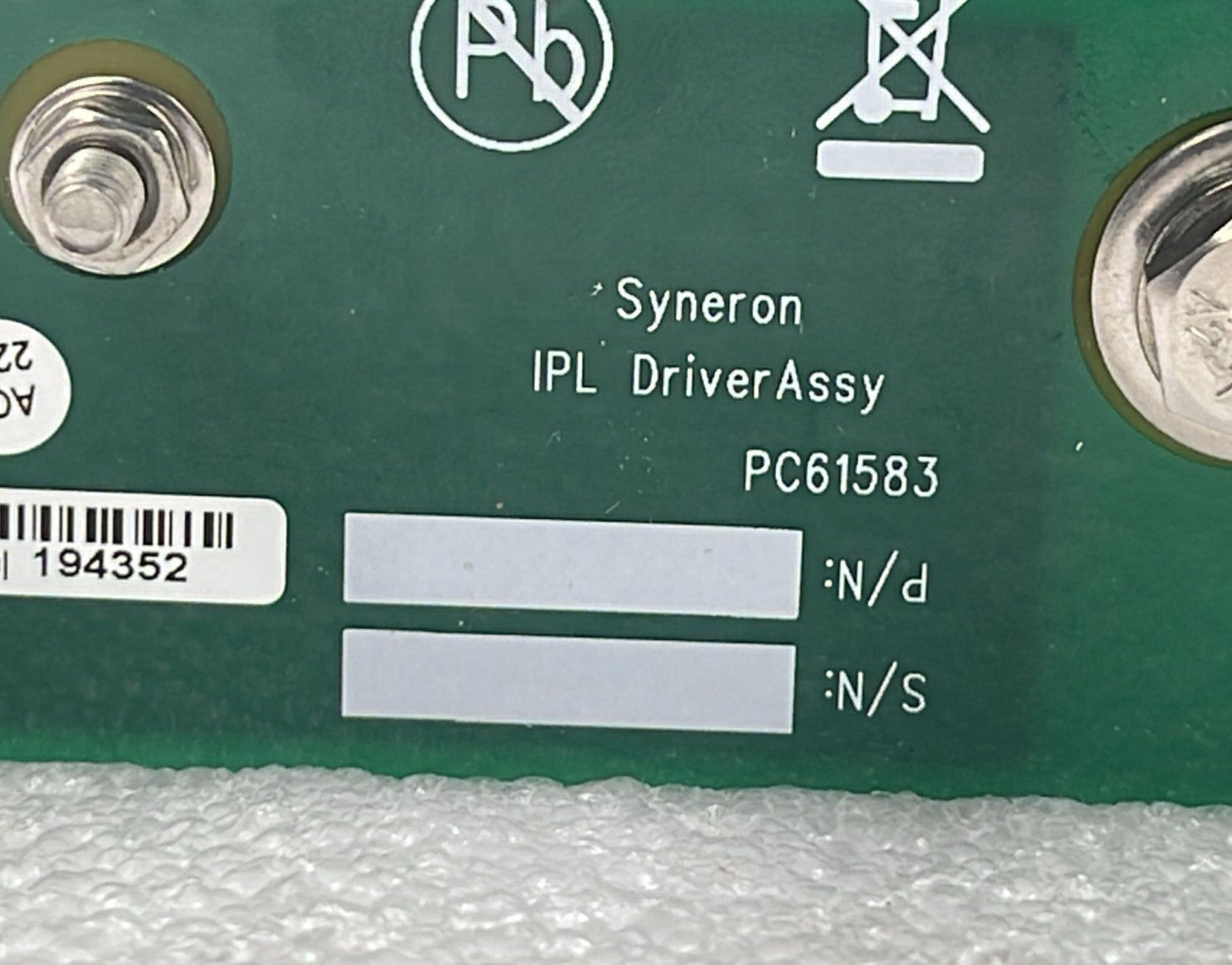 Syneron Candela AS61573 PCB power component close-up