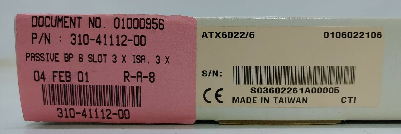 ATX6022/06 REV.A1 / 310-41112-00 / 1 ISA / 3 PCI / 2 PICMG Backplane AXIOMTEK