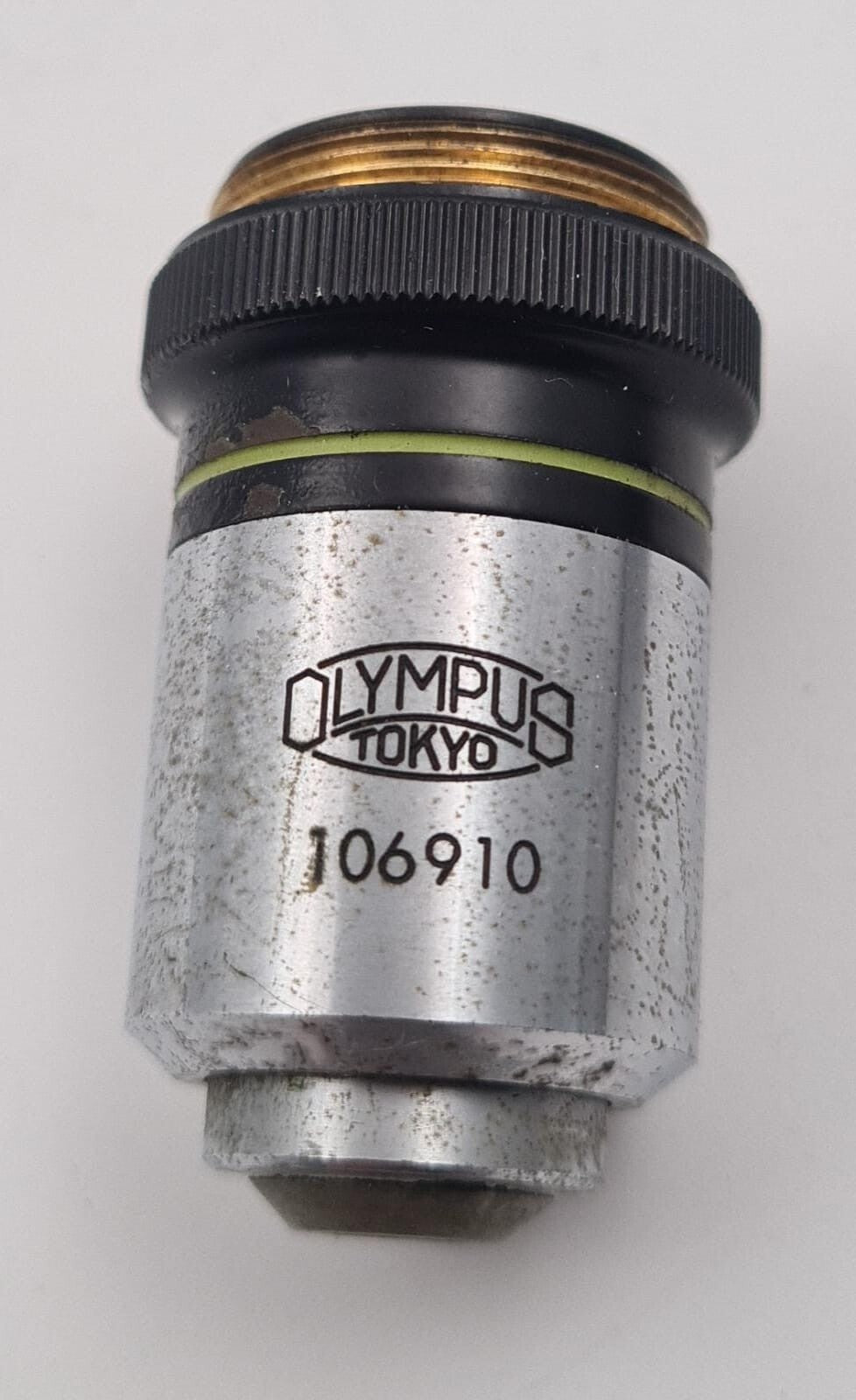 Olympus HI PLAN objective lens side view showing magnification marking