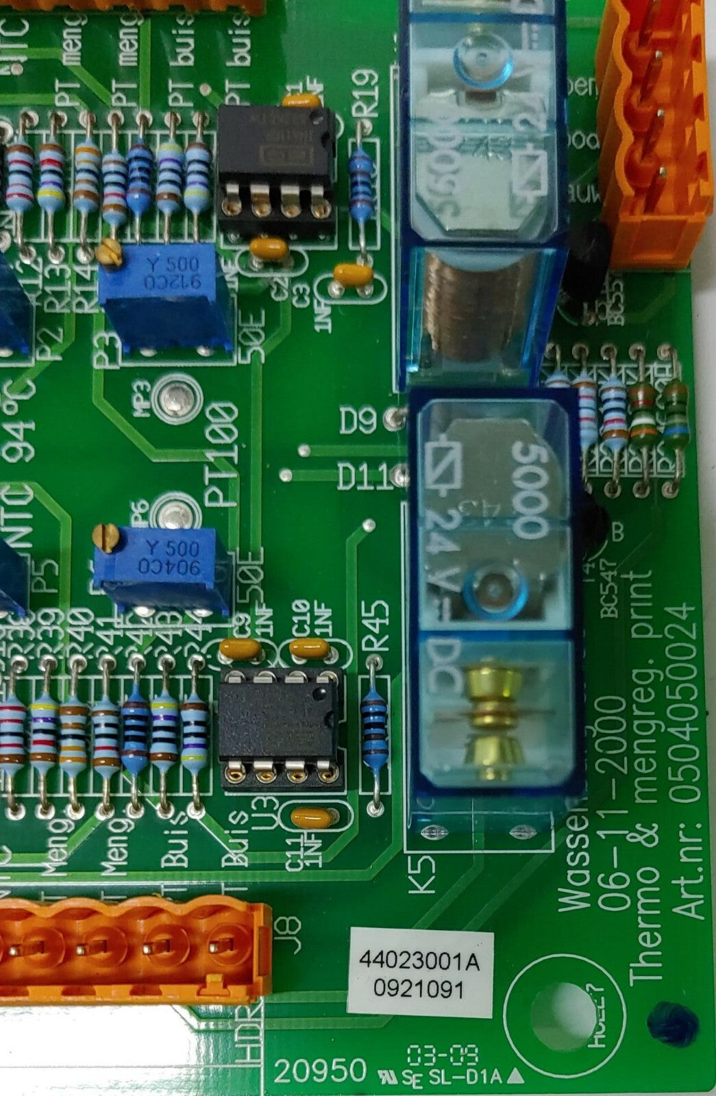 WASSENBURG MEDICAL PCB BOARD Thermo & mengreg. print 0504050024 44023001A 092109