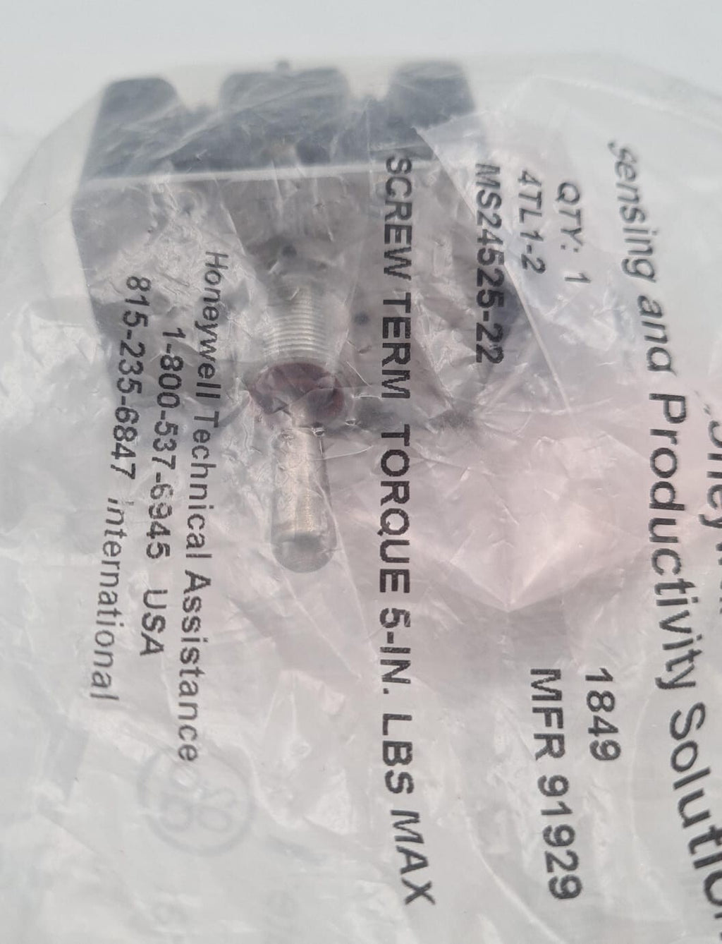 [LOT OF 3] NEW SEALED - HONEYWELL MS24525-22 4TL1-2 SWITCH TOGGLE MS27789-23D