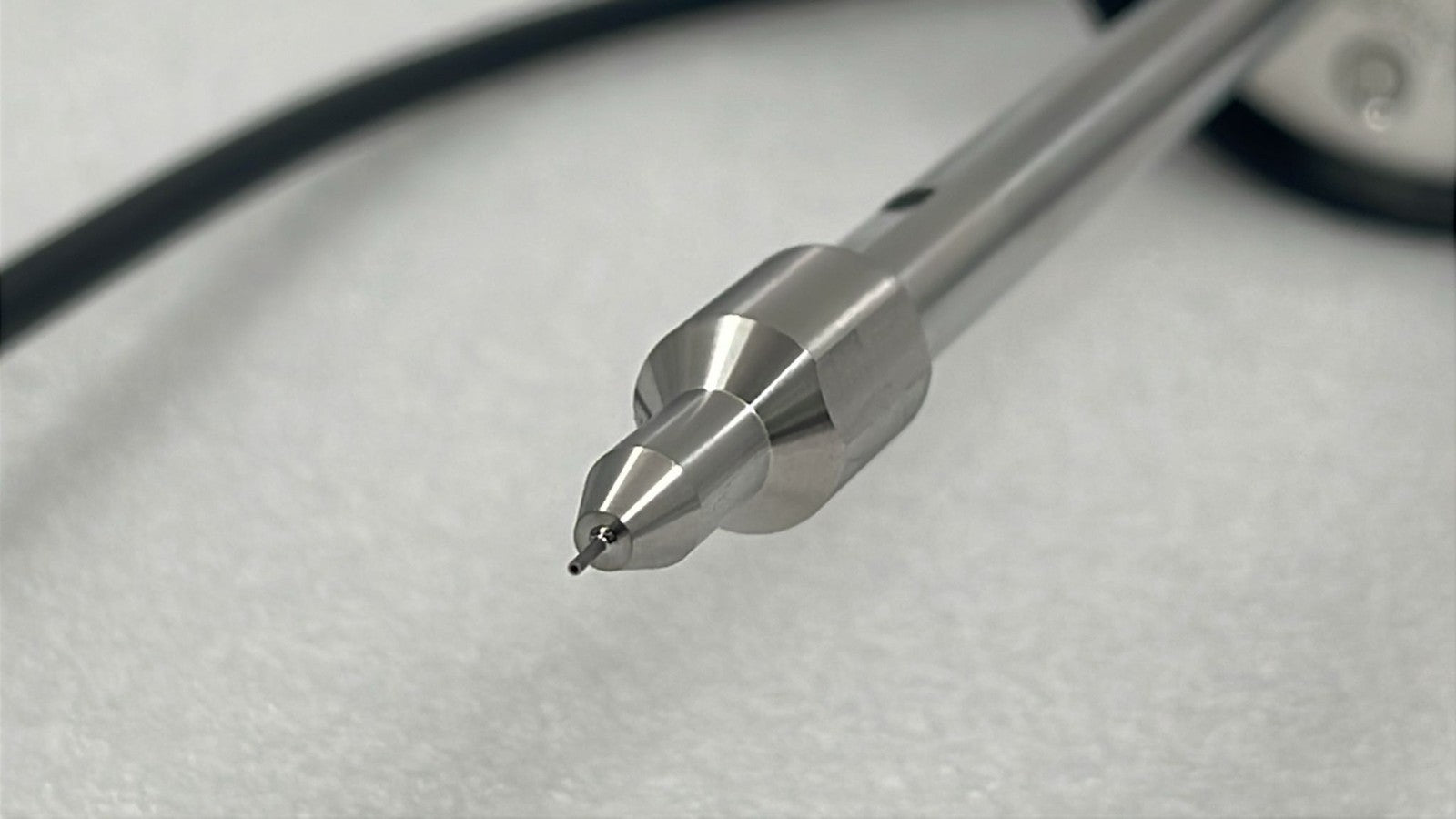Waters ESI probe stainless steel ionization tip close-up